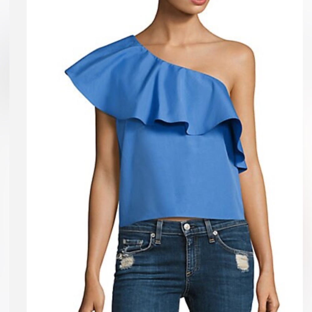 Alice + Olivia S
Calla Ruffled Cotton Top